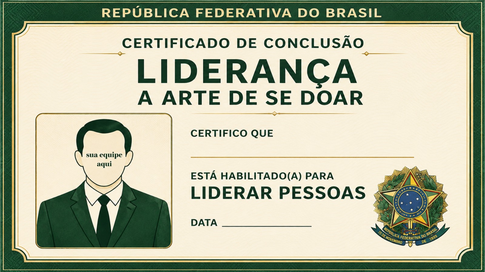 Certificado de conclusão — Liderança, a arte de se doar