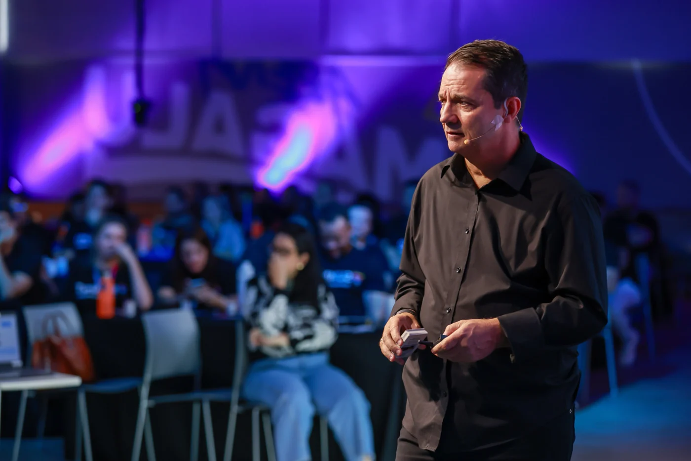 Enrique Machado no palco